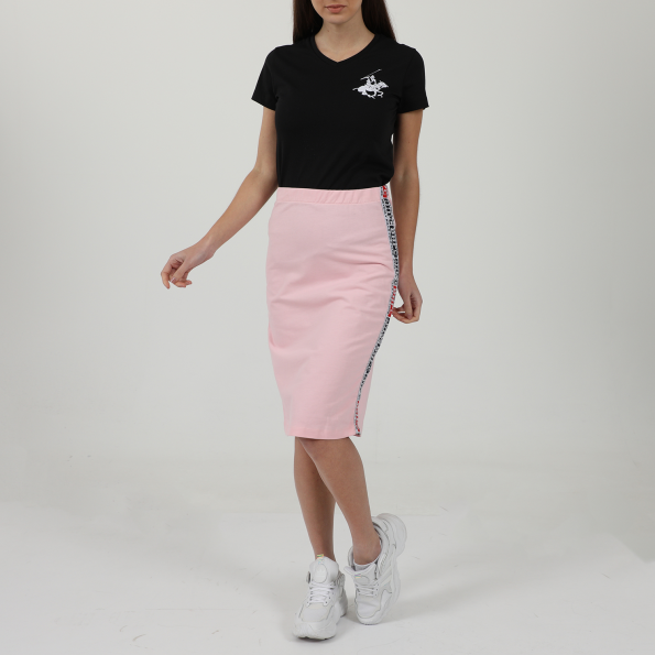 Γυναικεία midi φούστα BEVERLY HILLS POLO CLUB BHW.1S1.050.001 ροζ