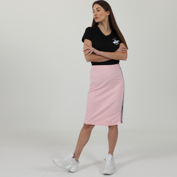 Γυναικεία midi φούστα BEVERLY HILLS POLO CLUB BHW.1S1.050.001 ροζ Γυναικεία
