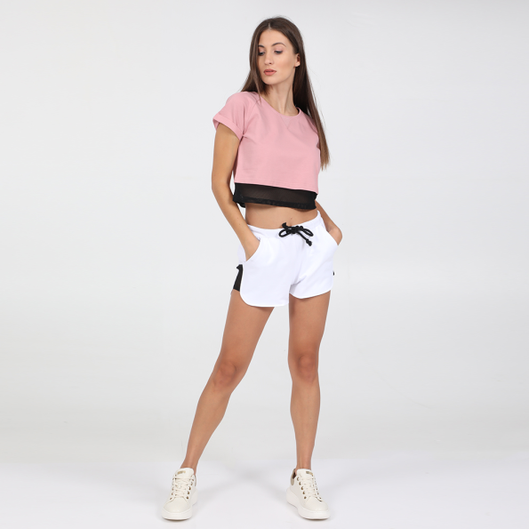 Γυναικείο αθλητικό σορτς BODYTALK BDTKGRIDW λευκό μαύρο Γυναικεία