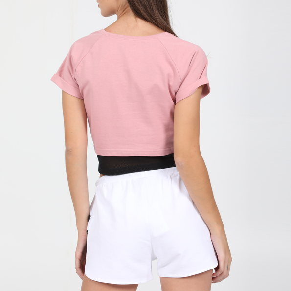 Γυναικείο cropped t-shirt BODYTALK BDTKGRIDW λιλά μαύρο
