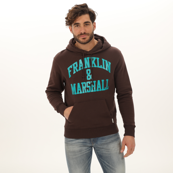 Ανδρική φούτερ μπλούζα FRANKLIN & MARSHALL JM5010.000.2004P01 καφέ