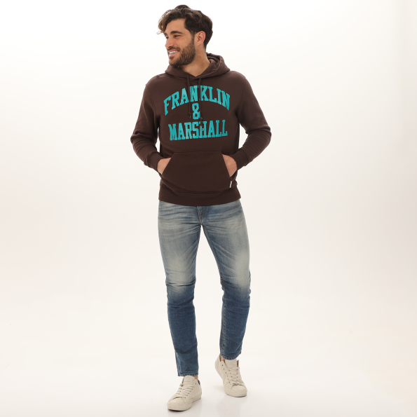 Ανδρική φούτερ μπλούζα FRANKLIN & MARSHALL JM5010.000.2004P01 καφέ Ανδρικά