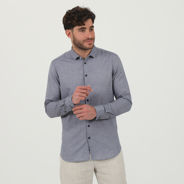 Ανδρικό πουκάμισο SSEINSE CI683SS APPAREL μπλε πουά