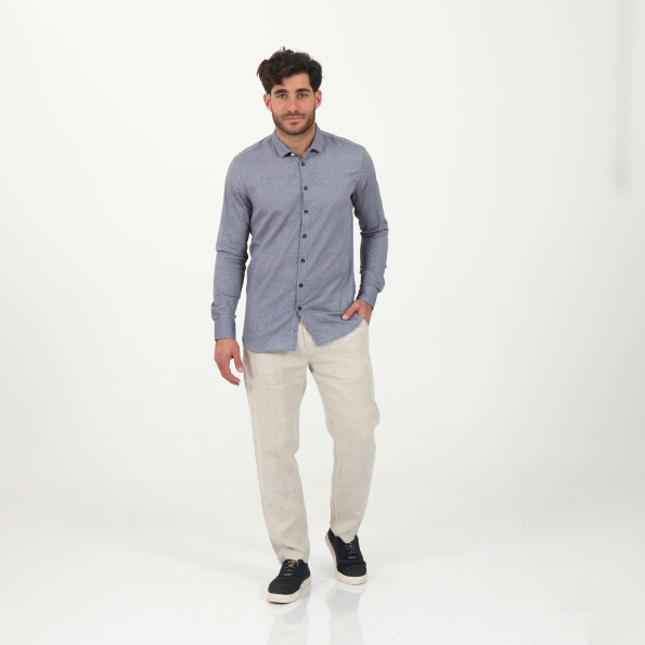 Ανδρικό πουκάμισο SSEINSE CI683SS APPAREL μπλε πουά Ανδρικά