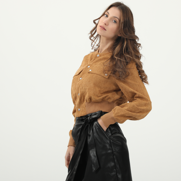 Γυναικείο cropped σακάκι KENDALLKYLIE εκρού Γυναικεία