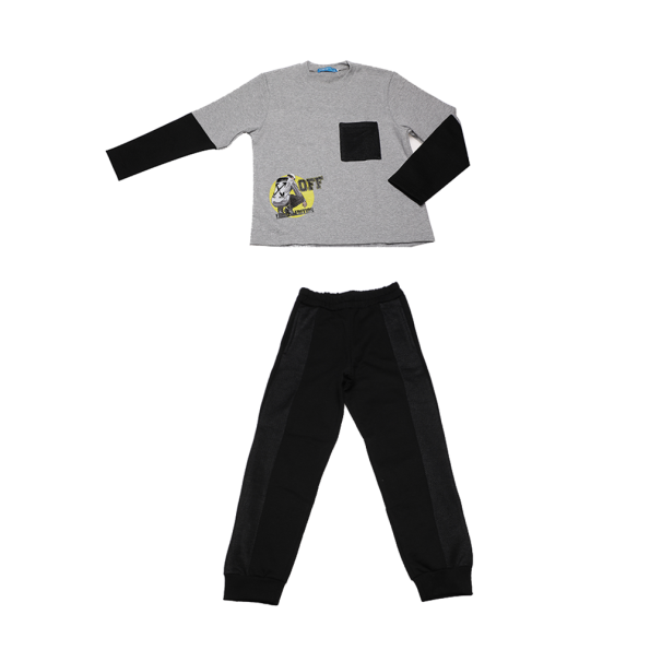 Παιδκό σετ φόρμας SAM 0-13 OFF WHITE μαύρο