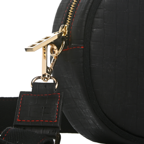 Γυναικεία τσάντα χιαστί APOXYLO345.2 OVAL CROSSBODY μαύρη Γυναικεία