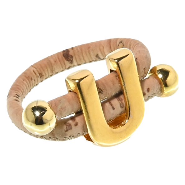 Γυναικείο δαχτυλίδι APOXYLO U RING εκρού χρυσό