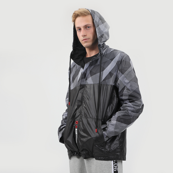 Ανδρικό αντιανεμικό jacket BODYTALK GYMM μαύρο γκρι