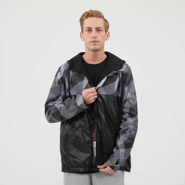 Ανδρικό αντιανεμικό jacket BODYTALK GYMM μαύρο γκρι Ανδρικά
