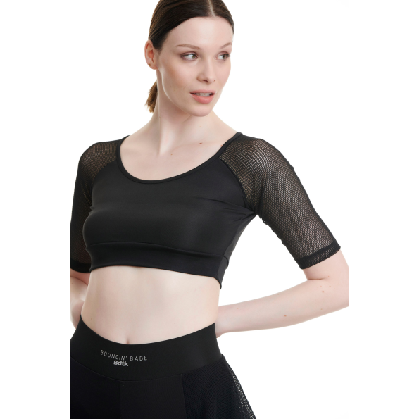 Γυναικείο αθλητικό cropped top BODYTALK 1211-909920 BOUNCINGBABE μαύρο