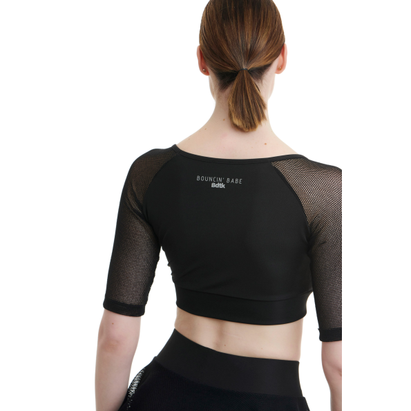 Γυναικείο αθλητικό cropped top BODYTALK 1211-909920 BOUNCINGBABE μαύρο Γυναικεία