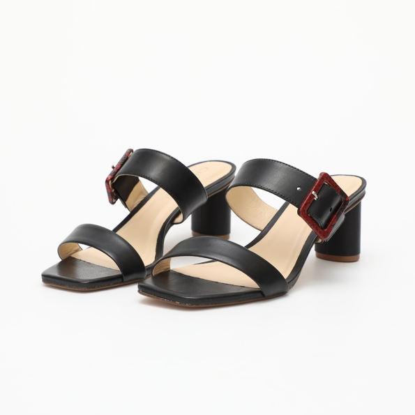 Γυναικεία mules CHEVALIER HEEL μαύρα Γυναικεία