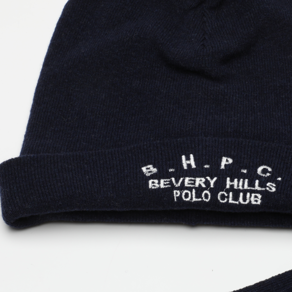 Ανδρικό σετ σκούφος και κασκόλ BEVERLY HILLS POLO CLUB BH086 BHPC μπλε Ανδρικά