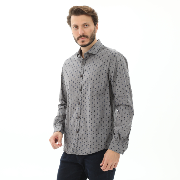 Ανδρικό πουκάμισο EDWARD JEANS 17.1.1.03.056 BENDLEY-135 γκρι Ανδρικά
