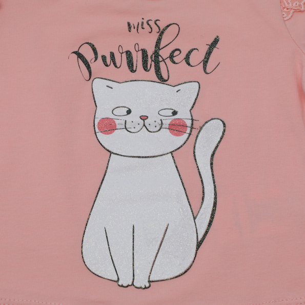 Βρεφική μπλούζα SAM 0-13 PURRFECT ροζ Παιδικά
