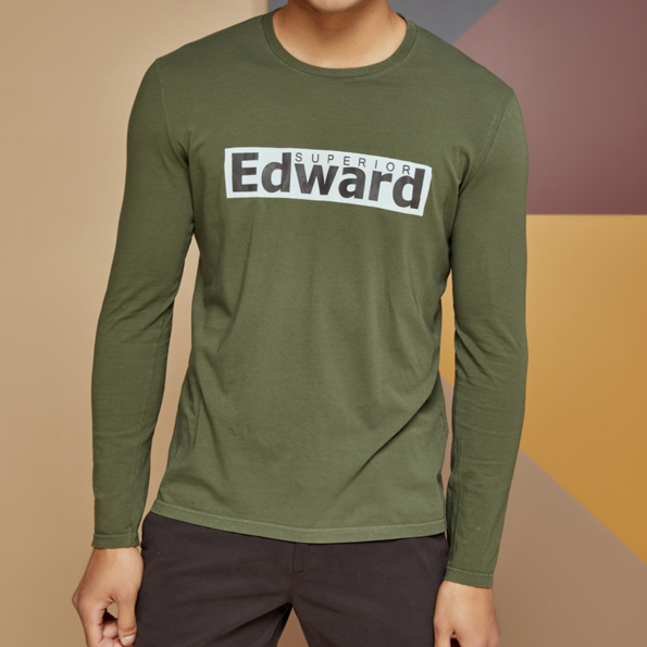 Ανδρική μπλούζα EDWARD JEANS KAGE λαδί