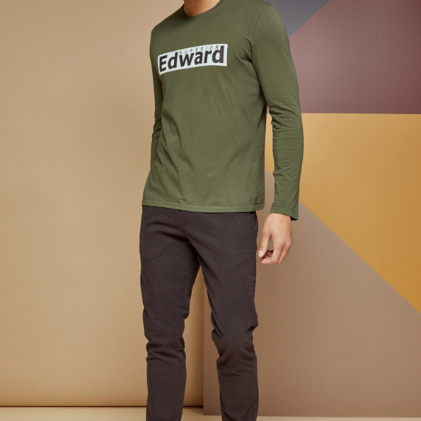 Ανδρική μπλούζα EDWARD JEANS KAGE λαδί Ανδρικά