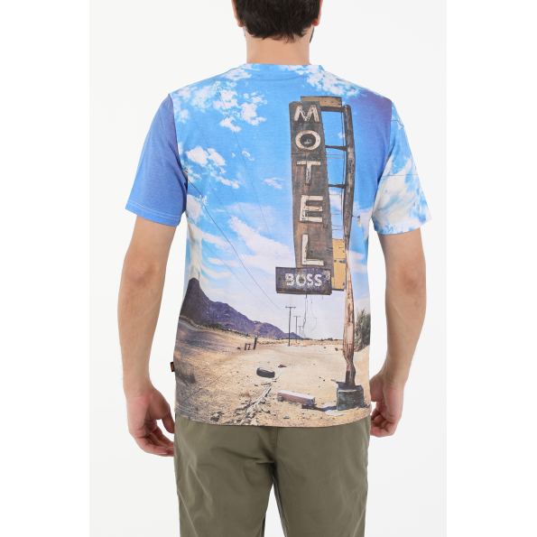 Ανδρικό t-shirt BOSS JERSEY TeMotel μπλε Ανδρικά