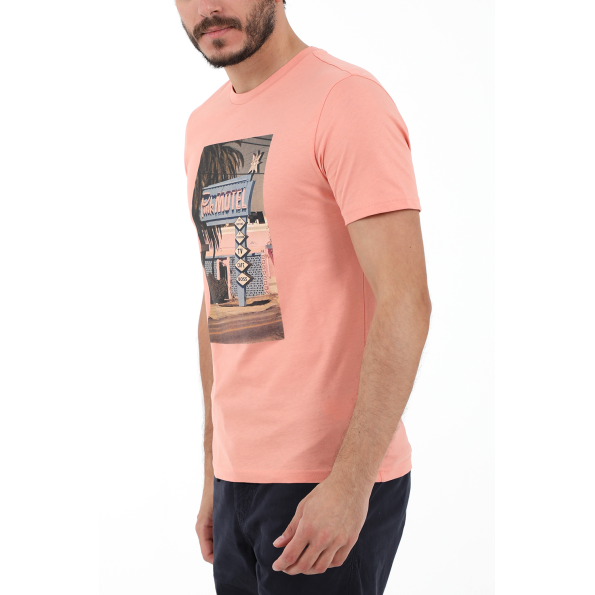 Ανδρικό t-shirt BOSS ροζ Ανδρικά