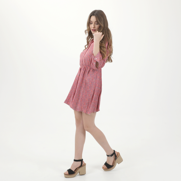 Γυναικείο mini φόρεμα ATTRATTIVO floral ροζ