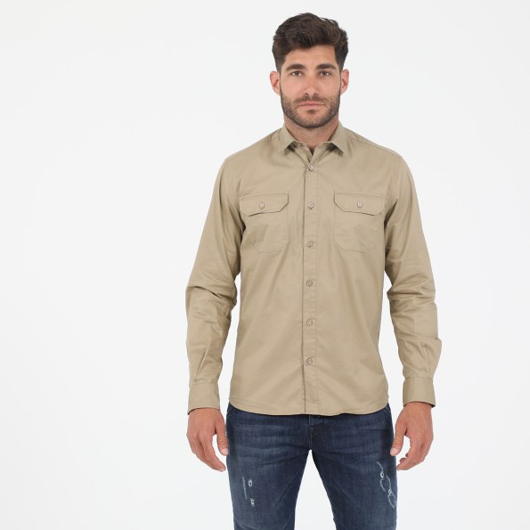 Ανδρικό πουκάμισο EDWARD JEANS CURD-W21 μπεζ