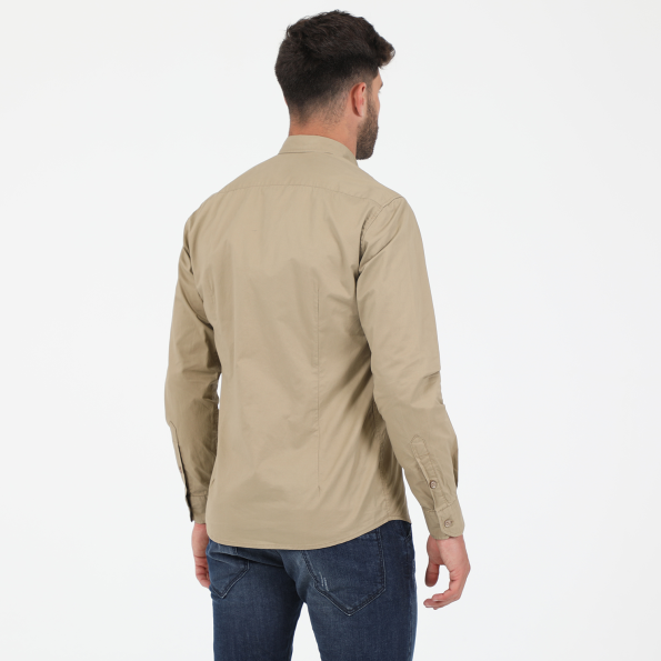 Ανδρικό πουκάμισο EDWARD JEANS CURD-W21 μπεζ Ανδρικά