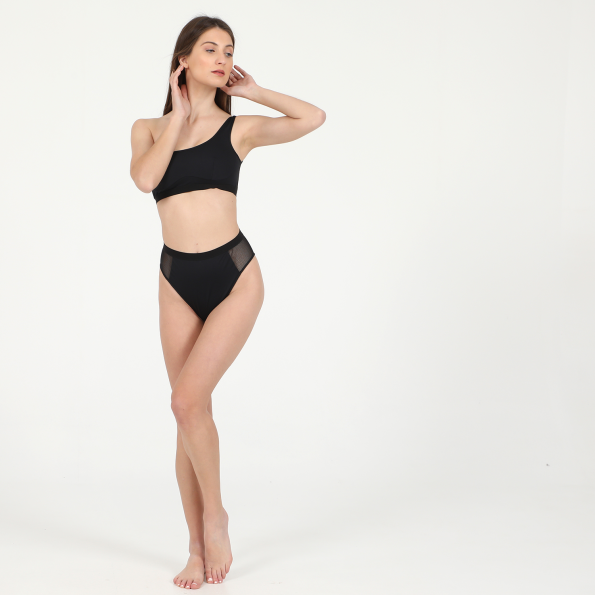 Γυναικείο μαγιό top STELLA MCCARTNEY S7BYA0760 ONE SHOULDER μαύρο Γυναικεία