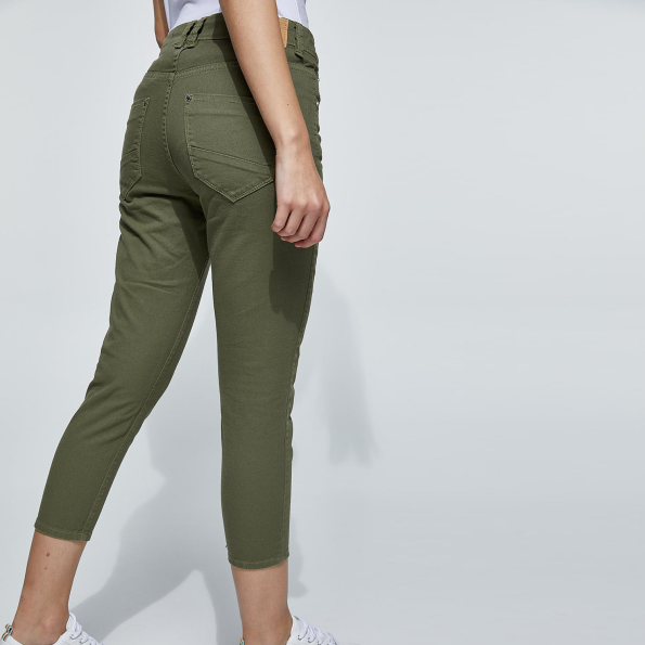 Γυναικείο jean παντελόνι EDWARD JEANS DORIE-RMS coloured χακί Γυναικεία