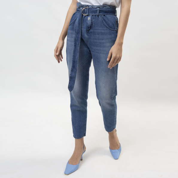 Γυναικείο jean paperbag παντελόνι EDWARD JEANS TALLIS-JUS JEANS μπλε