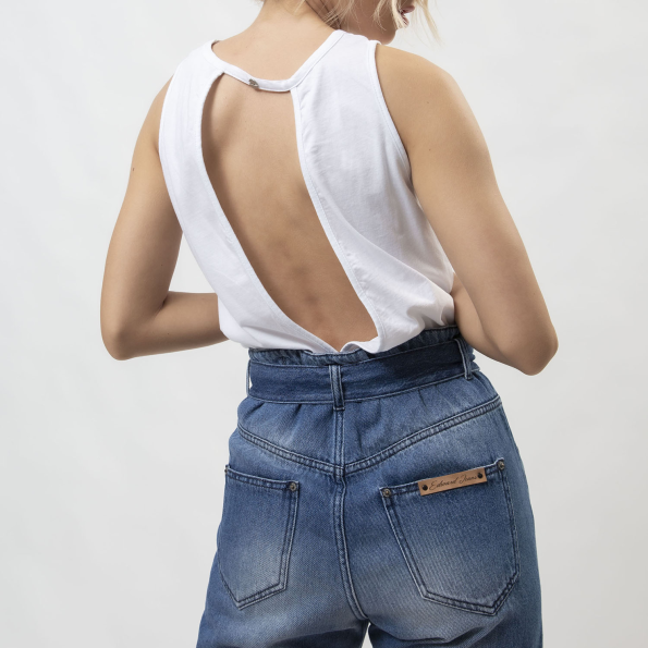 Γυναικείο jean paperbag παντελόνι EDWARD JEANS TALLIS-JUS JEANS μπλε Γυναικεία