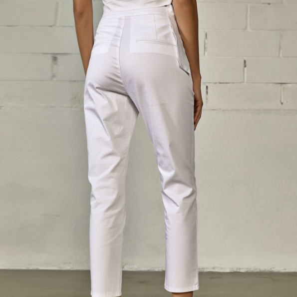 Γυναικείο ψηλόμεσο cropped παντελόνι EDWARD JEANS LAQUETA-S21 λευκό Γυναικεία