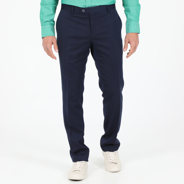 Ανδρικό formal chino παντελόνι DORS fancy pique μπλε