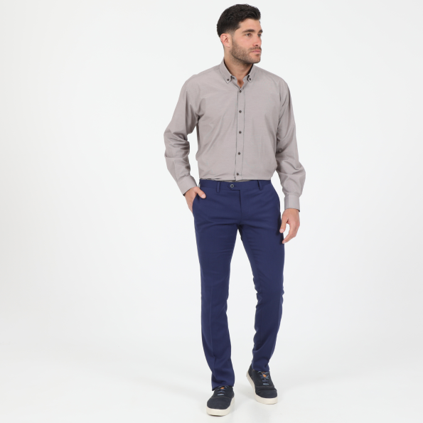 Ανδρικό formal chino παντελόνι DORS fancy pique μπλε Ανδρικά