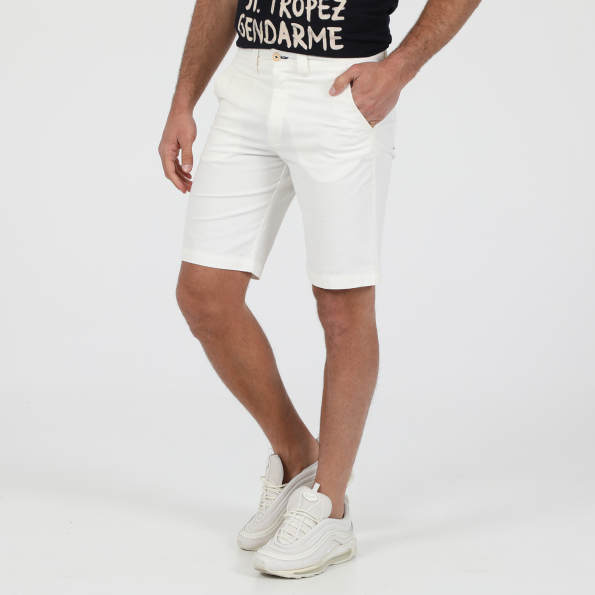 Ανδρική chino βερμούδα DORS dobby comfort λευκή Ανδρικά