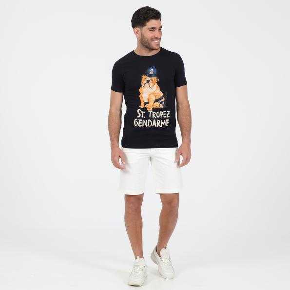 Ανδρική chino βερμούδα DORS dobby comfort λευκή Ανδρικά