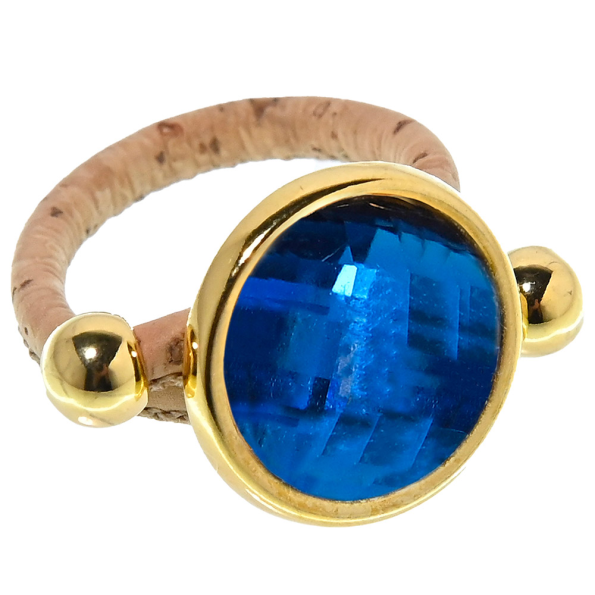 Γυναικείο δαχτυλίδι από φελλό APOXYLO 9021 SUMMER BLUE GLASS  Γυναικεία