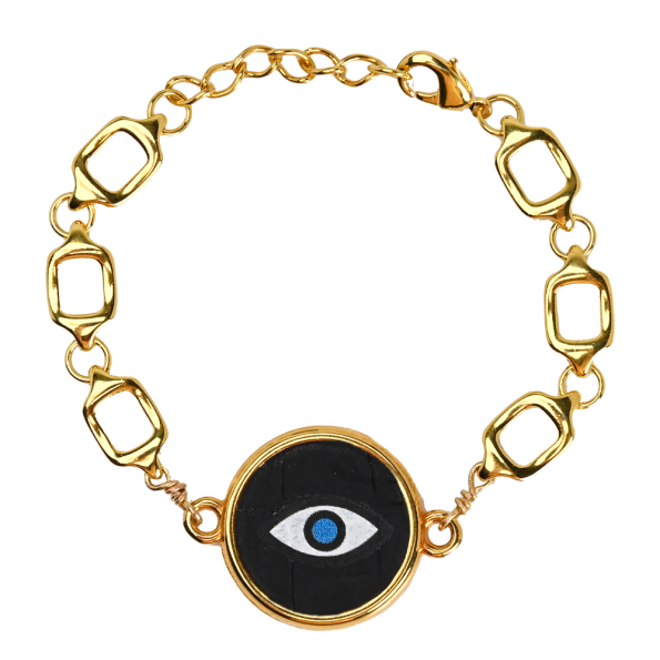 Γυναικείο βραχιόλι APOXYLO 593 CHAIN EYE BLACK μαύρο