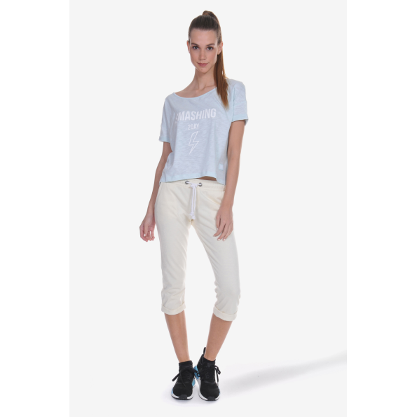Γυναικείο παντελόνι φόρμας κάπρι BODYTALK 1181-902109 εκρού Γυναικεία
