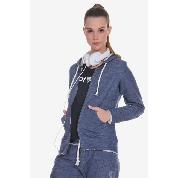 Γυναικεία φούτερ ζακέτα BODYTALK Denim 1181-904022 μπλε
