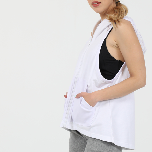 Γυναικεία αμάνικη φούτερ ζακέτα BODYTALK 1201-906523 λευκή Γυναικεία