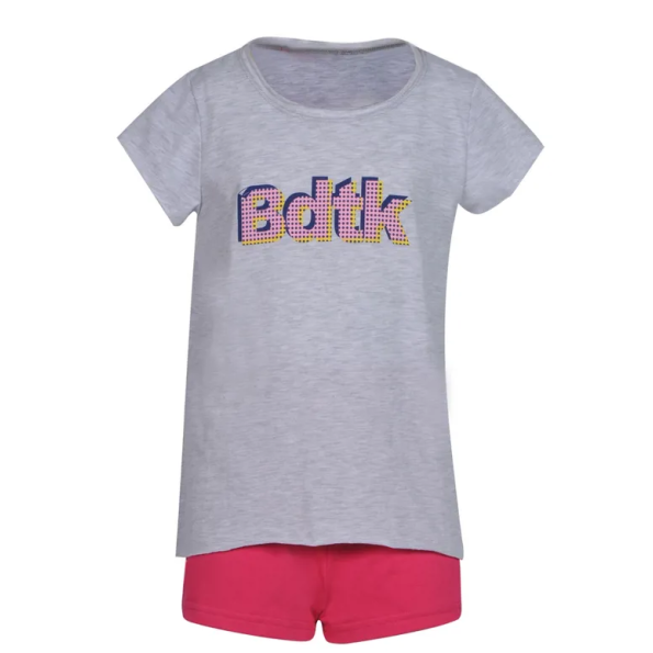 Παιδικό σετ από μπλούζα και σορτς BODYTALK 1201-703199 γκρι ροζ