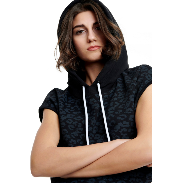 Γυναικεία cropped φούτερ μπλούζα BODYTALK 1211-905220 PRIMALINSTICTW μαύρη Γυναικεία