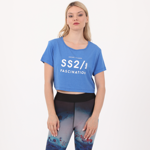 Γυναικείο cropped t-shirt BODYTALK μπλε
