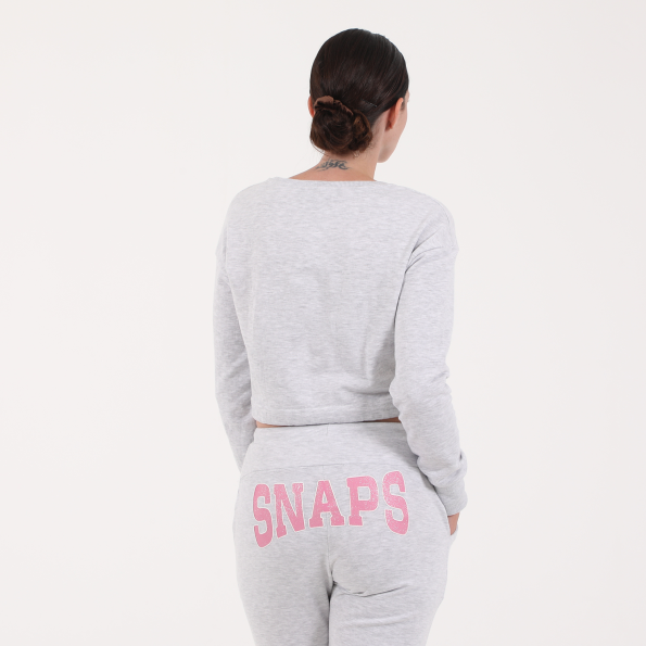 Γυναικεία cropped φούτερ μπλούζα BODYTALK γκρι Γυναικεία