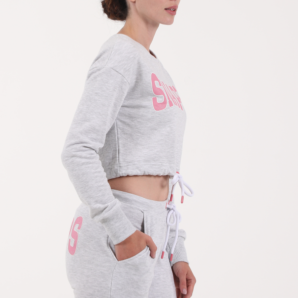 Γυναικεία cropped φούτερ μπλούζα BODYTALK γκρι Γυναικεία