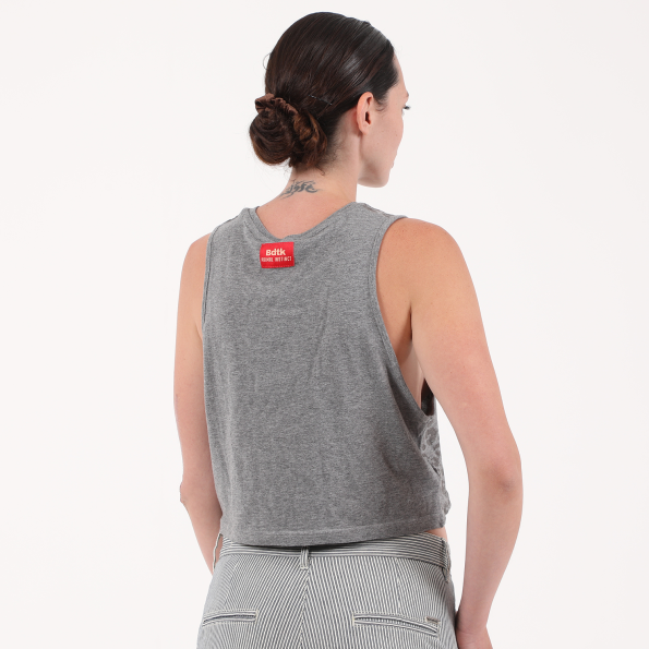 Γυναικεία αμάνικη cropped μπλούζα BODYTALK γκρι  Γυναικεία