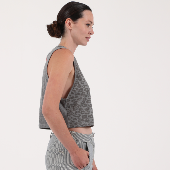 Γυναικεία αμάνικη cropped μπλούζα BODYTALK γκρι  Γυναικεία