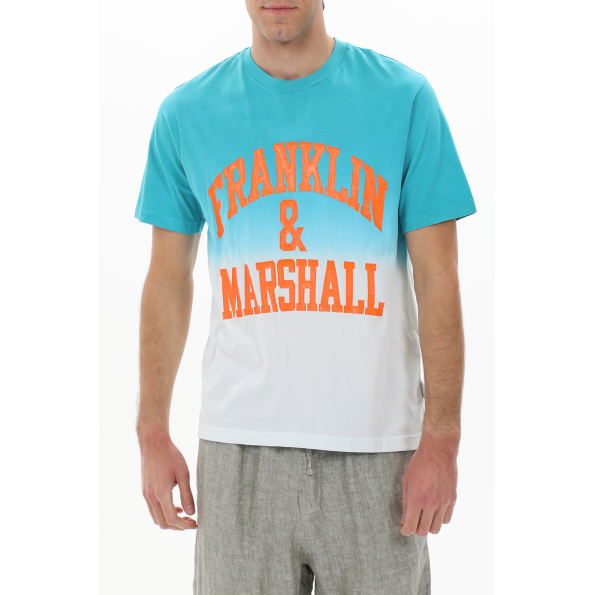 Ανδρικό t-shirt FRANKLIN & MARSHALL JM3142.000.1006G61 μπλε λευκό Ανδρικά