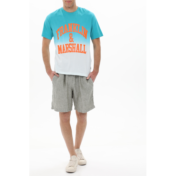 Ανδρικό t-shirt FRANKLIN & MARSHALL JM3142.000.1006G61 μπλε λευκό Ανδρικά